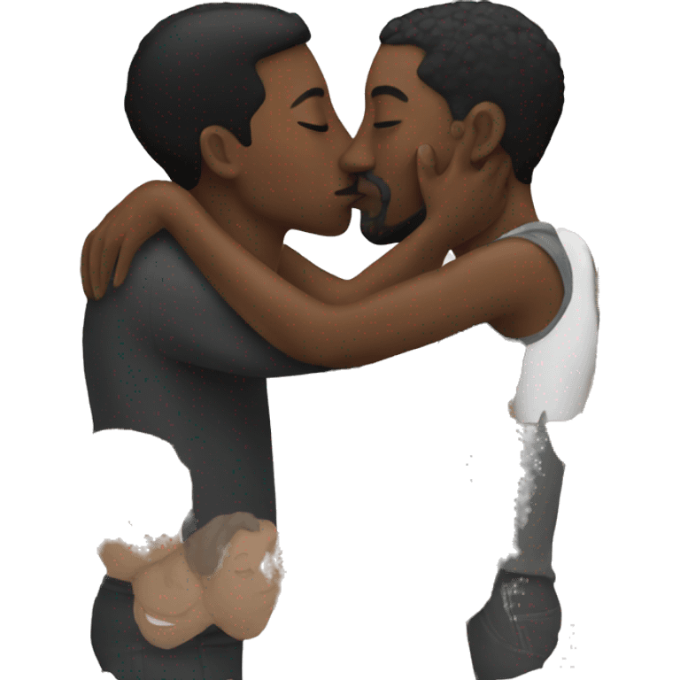 Black couple kissing emoji