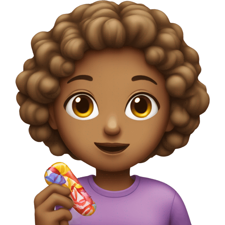 Girl eating candy emoji