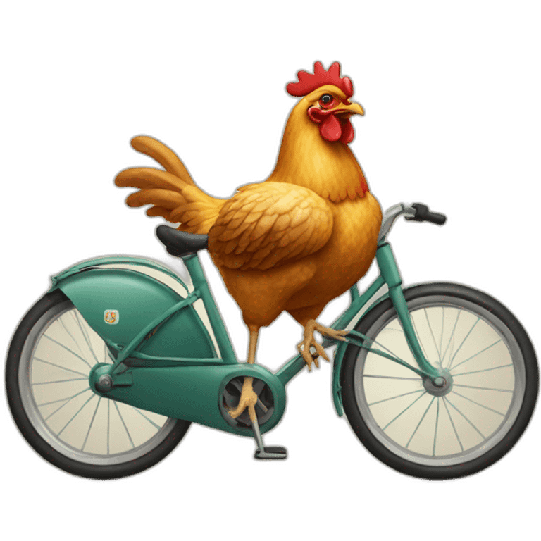 a German chicken on a bicycle emoji