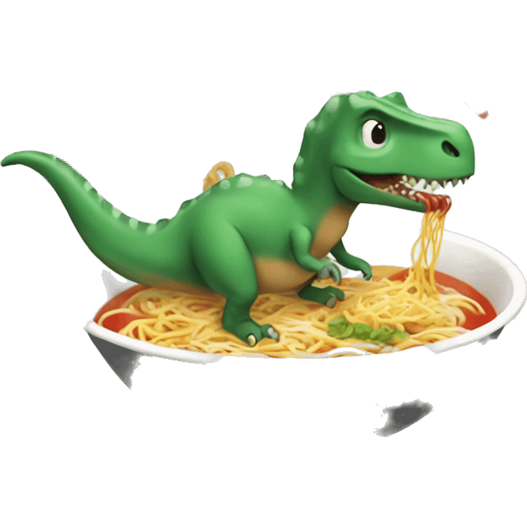 Dinosaur eating ramen  emoji