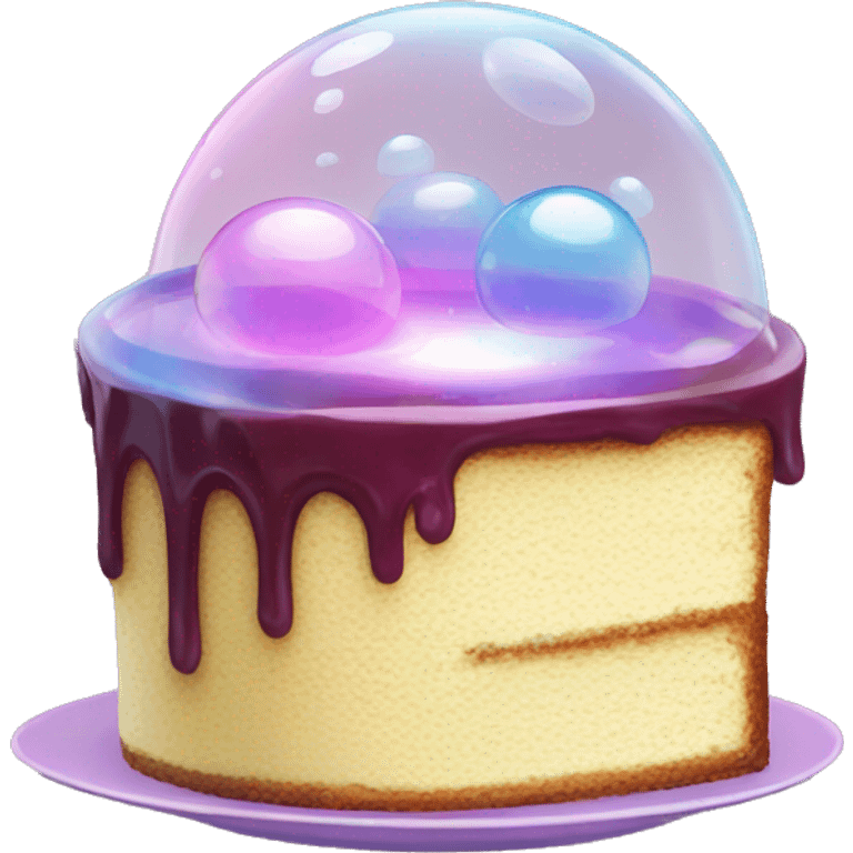 A soap bubble with a cake inside emoji