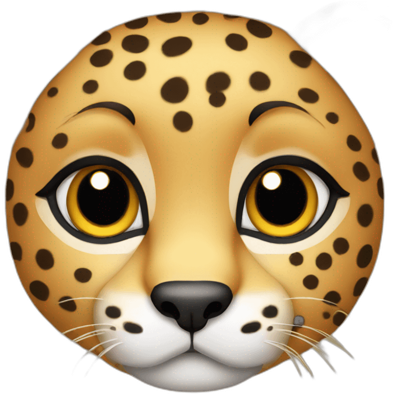 cute cheetah face emoji