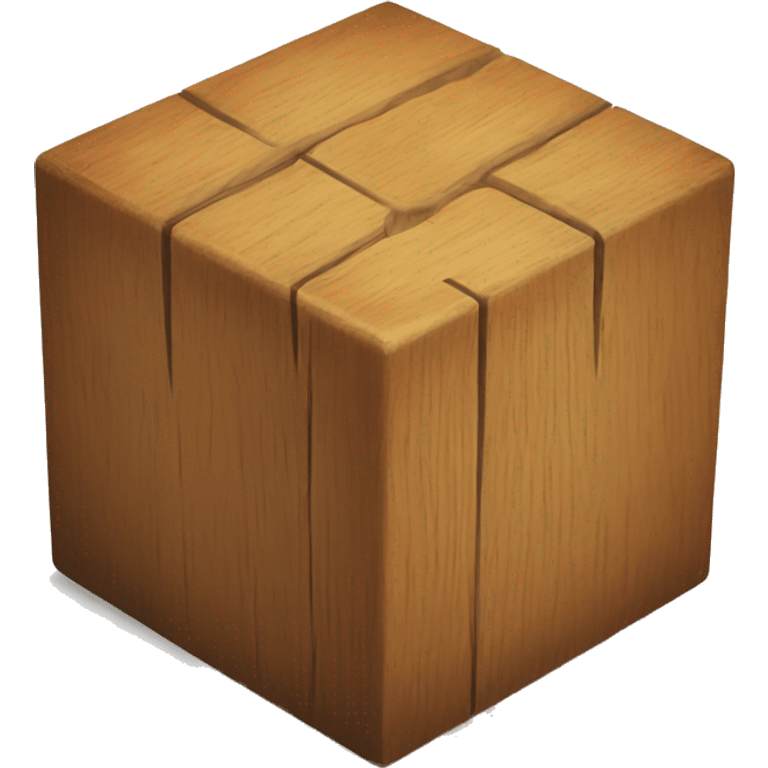 Wooden cube w emoji