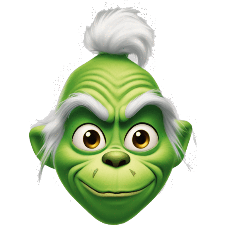 The grinch with a stretched out face ￼ emoji