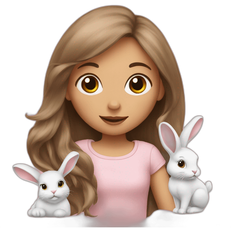 Girl anD bunnies emoji