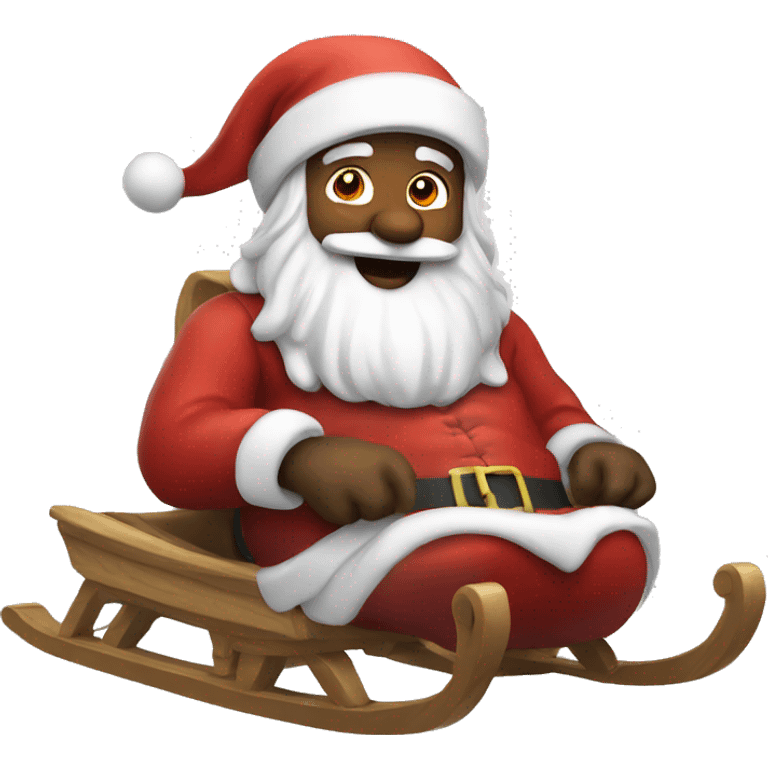 sledding santa claus emoji