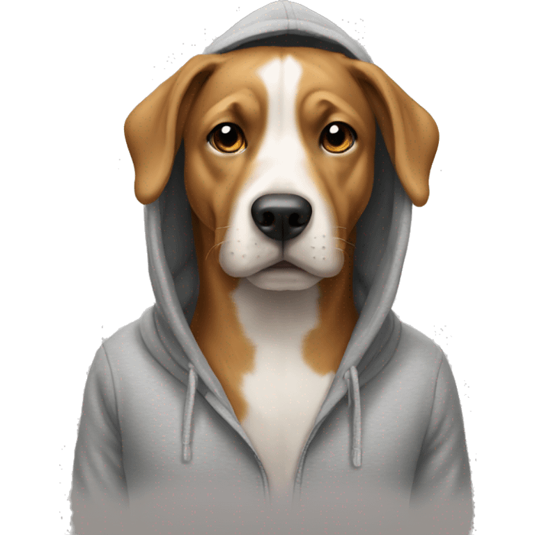 Dog wearing a hoodie emoji