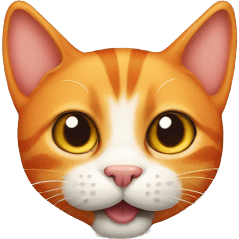 Orange cat with tongue out emoji