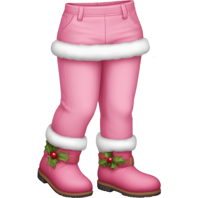 Cute pink Christmas clothes and footwear emoji