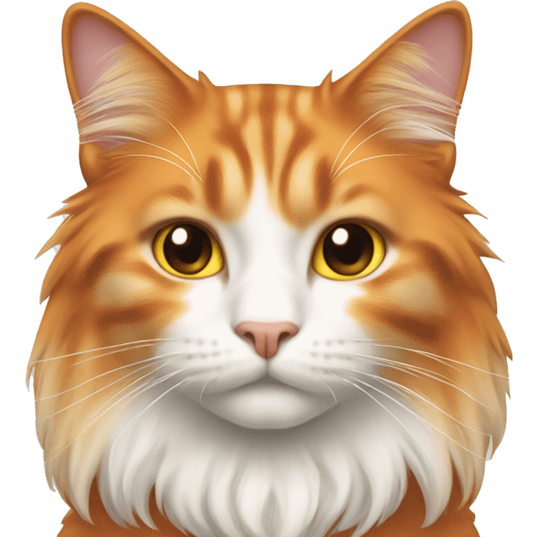 Long haired orange and white cat emoji