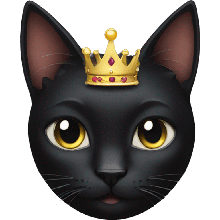 Black cat with crown show his scars emoji