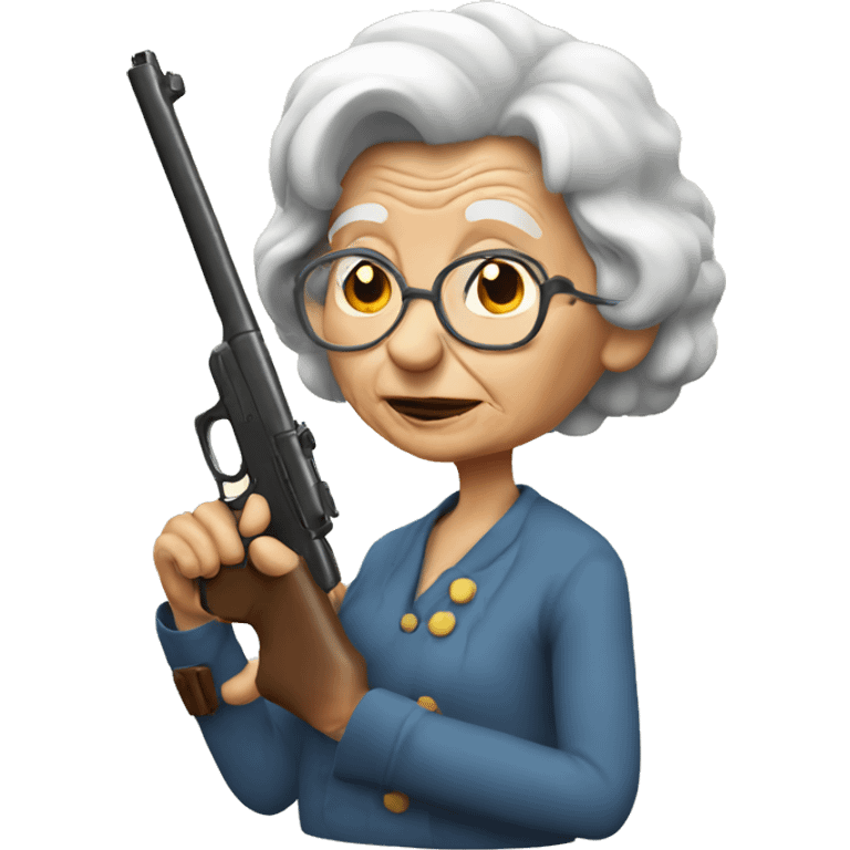 old lady with a gun emoji