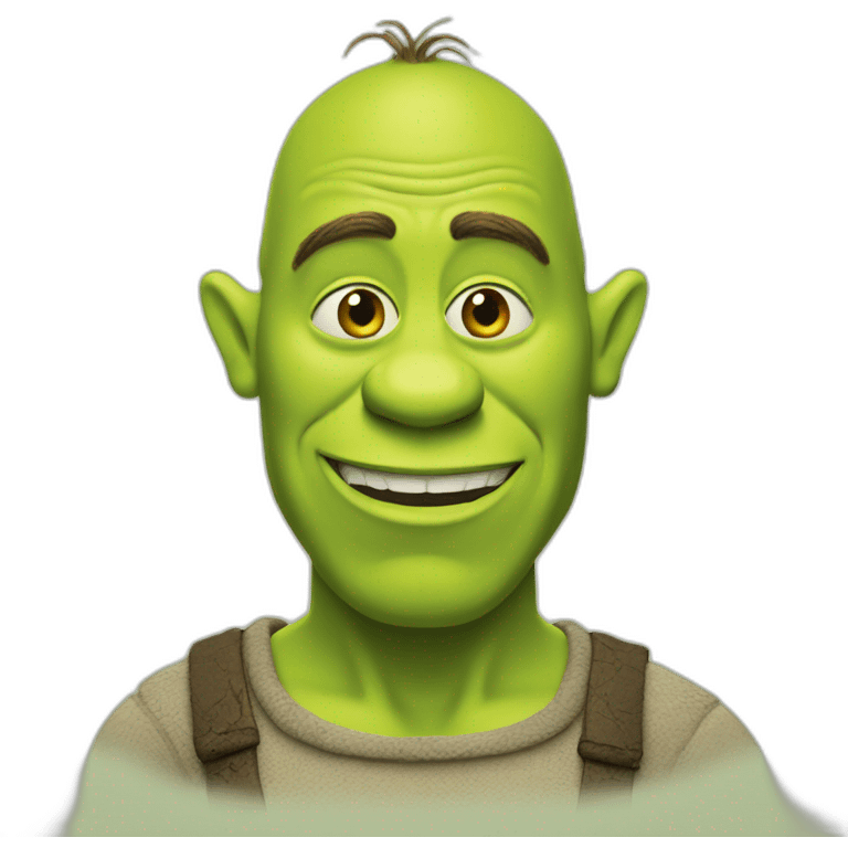 Extremely slim shrek emoji