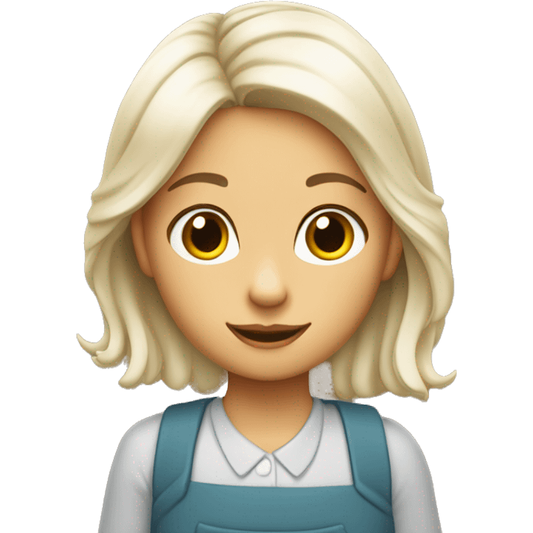 Niña con pelo cafe claro lacio de 12 años blanca emoji