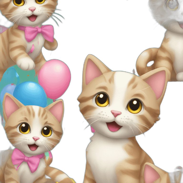 kittens at a birthday party emoji