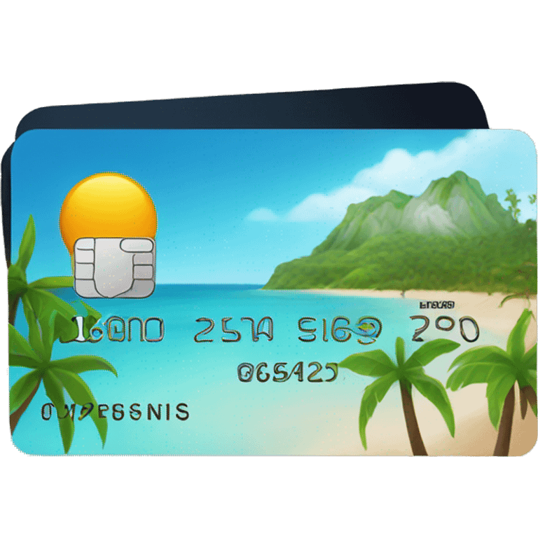 credit card with tropical island on it emoji