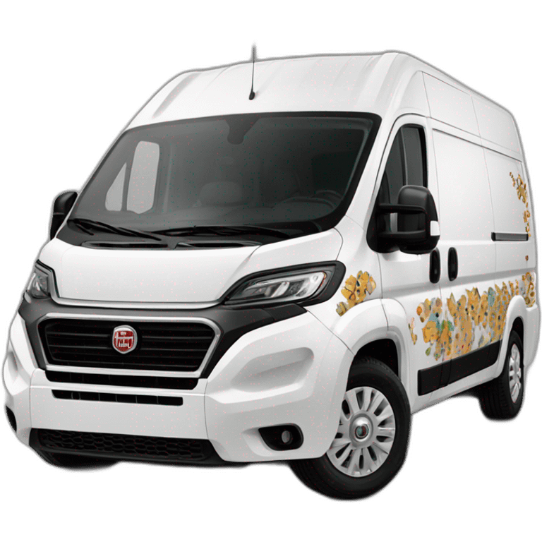 van fiat Ducato L4 H2 decorada con pegatinas de espirales emoji