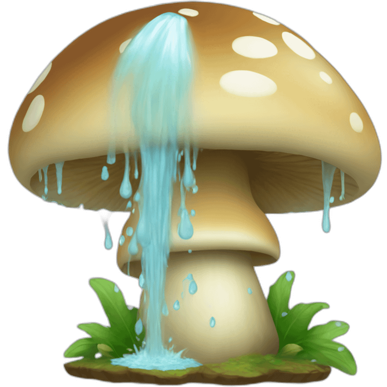 Water spurting from mushroom top emoji