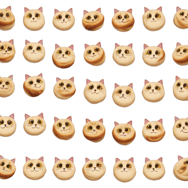 Cinnamon roll shaped cat emoji