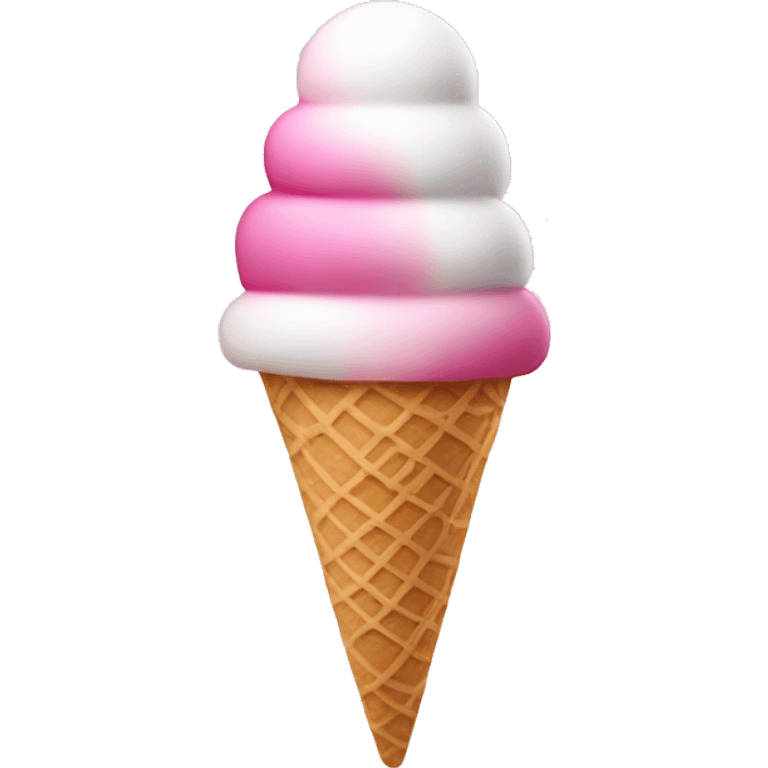 Pink and white ombré ice cream  emoji