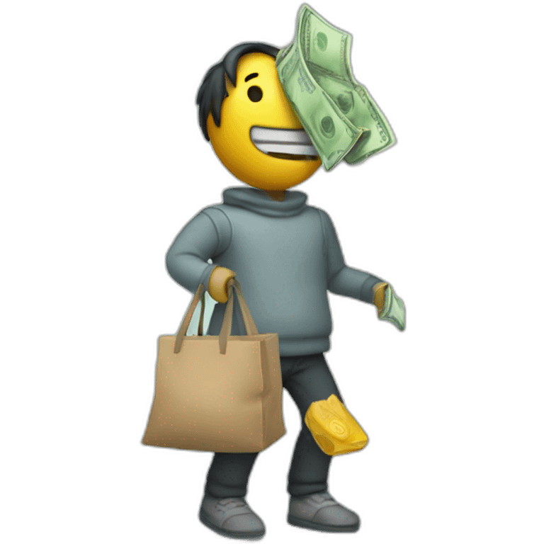 bender stealing a bag of money emoji