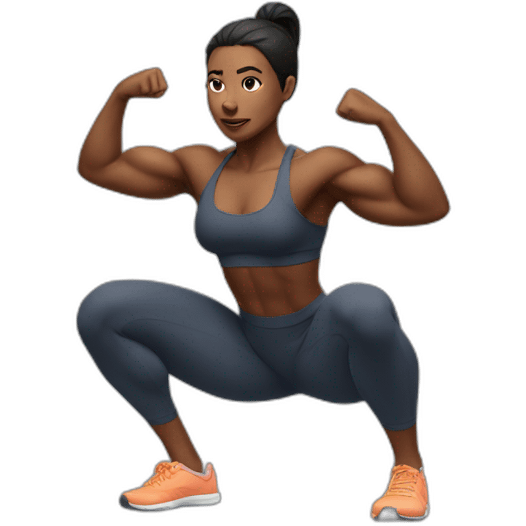 Muscle woman squat emoji