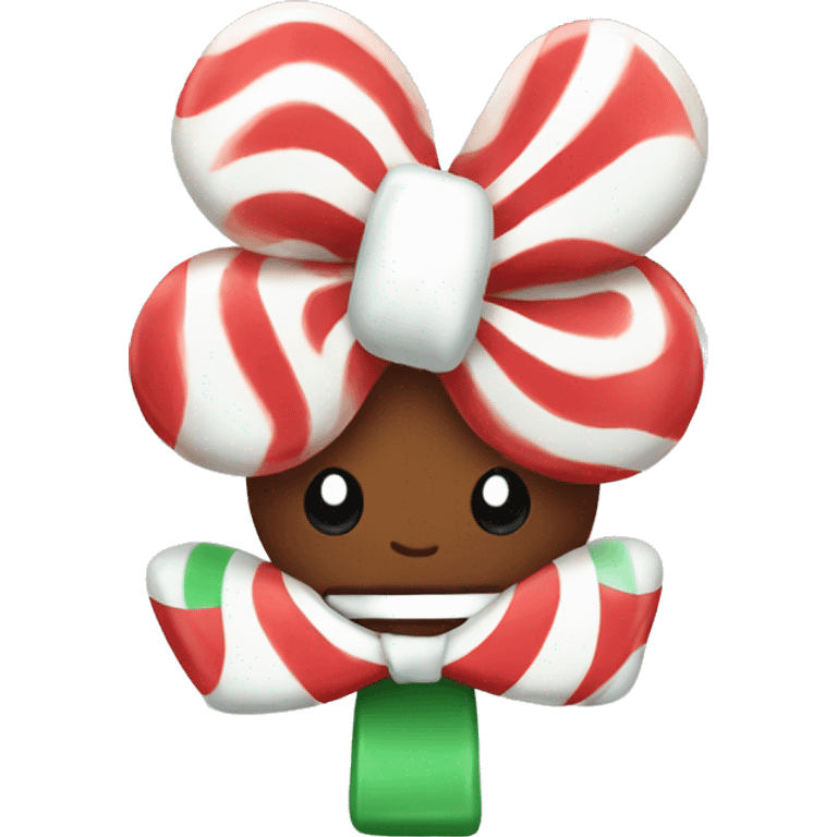 Peppermint candy with white bow emoji