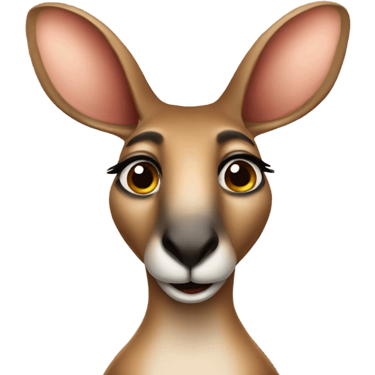 Kangaroo with makeup emoji