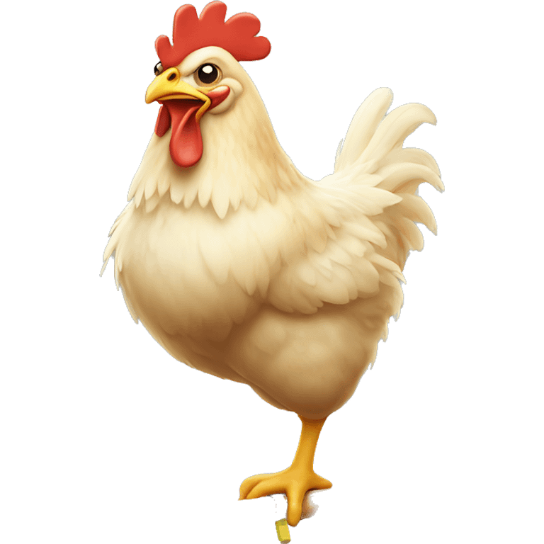 Chicken on a pogo stick emoji