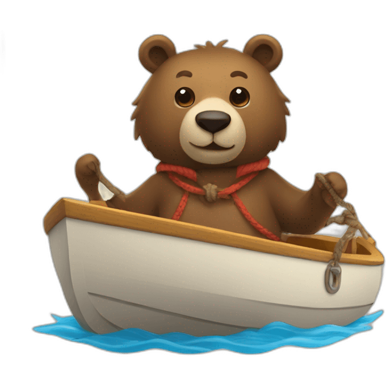 a bear on a boat emoji