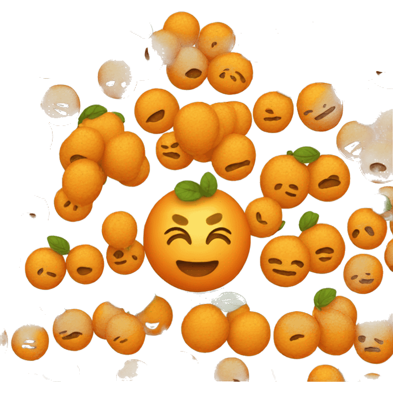 An orange with hair  emoji