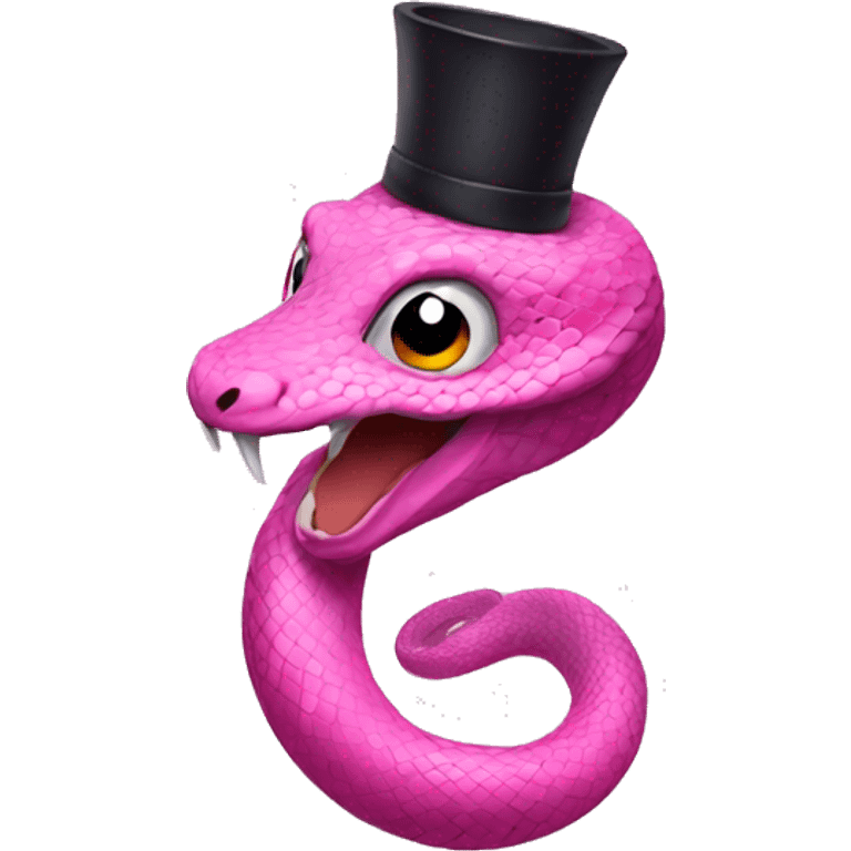 Pink snake with a black crown emoji