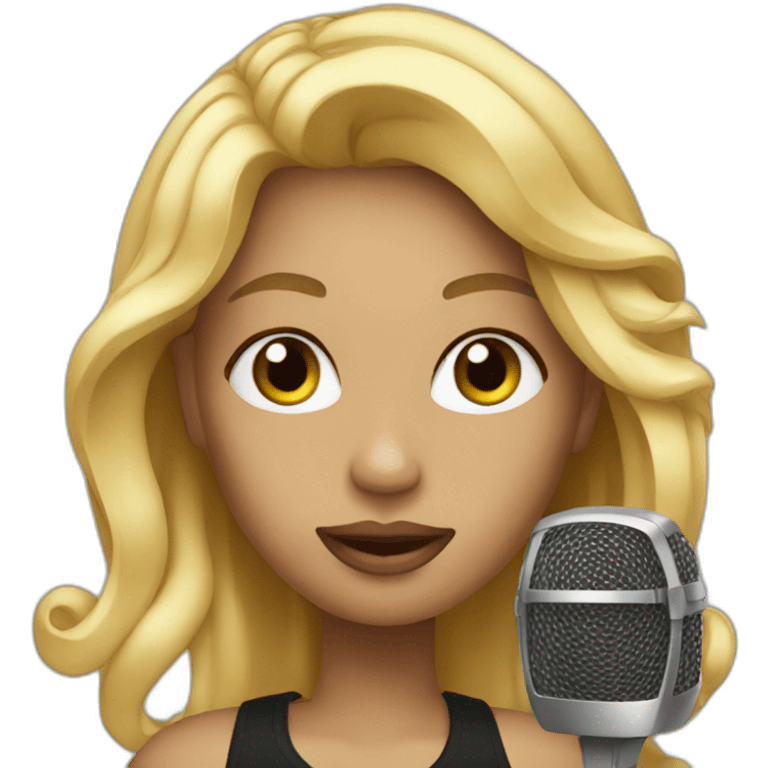 blonde rapper with microphone emoji