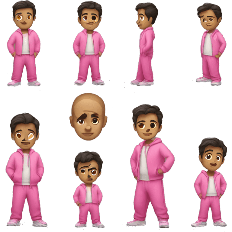 Mexican boy wearing pink sweat pants  emoji