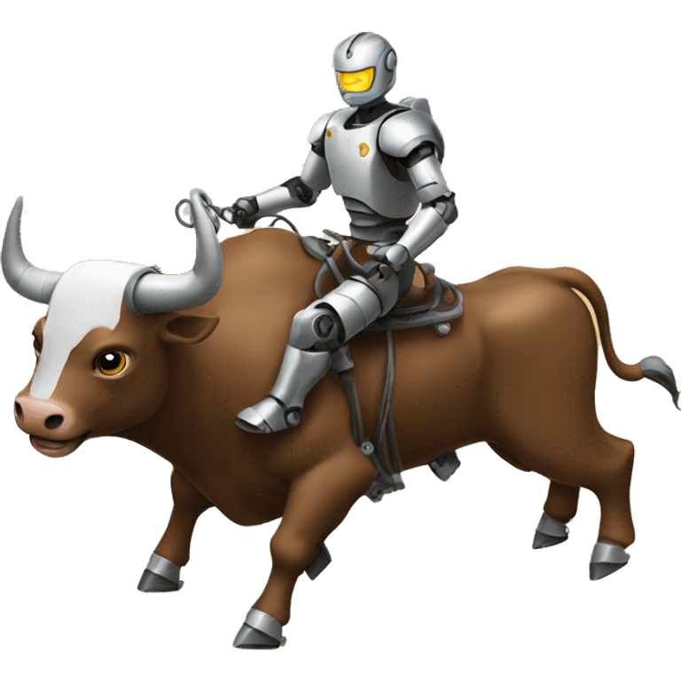 robot riding a bull emoji