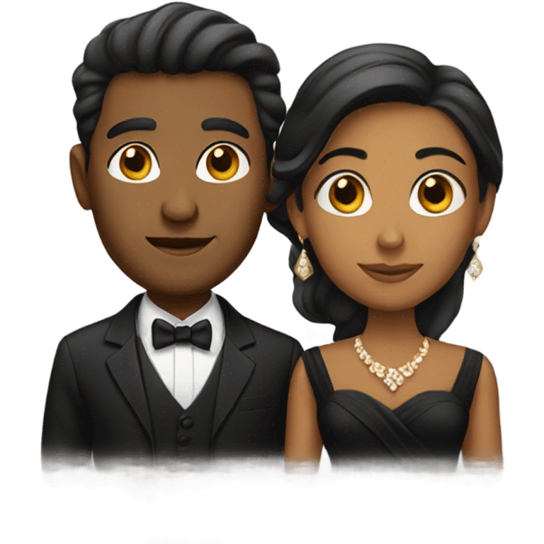 Brown man couple in formal attire emoji