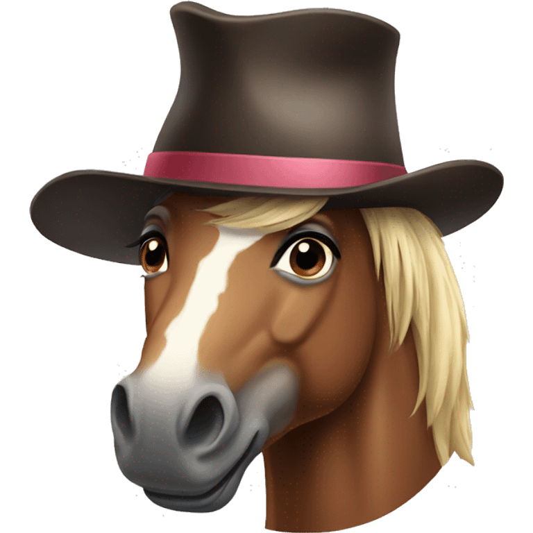 Horse with hat emoji