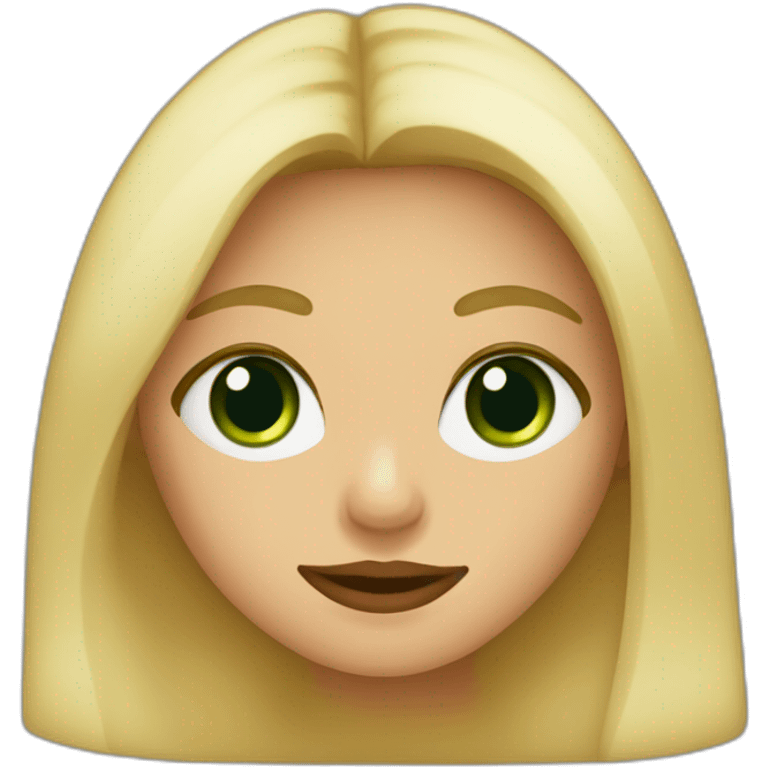 Buza y montañera mujer rubia con los ojos verdes emoji