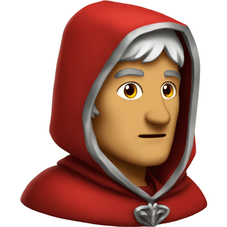 Dante Alighieri in a red hooded cloak emoji