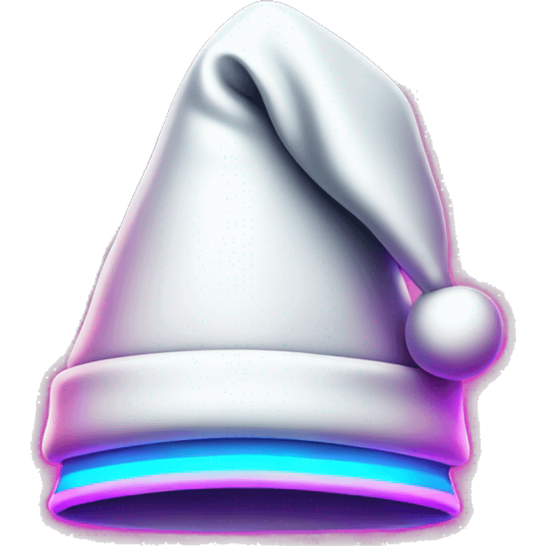 Santa hat with futuristic neon trim emoji