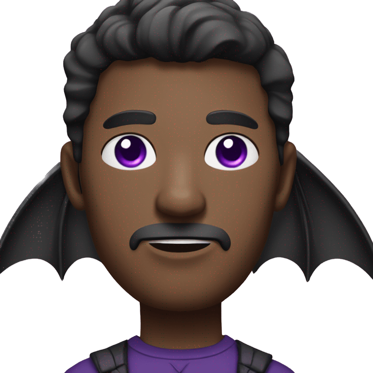 man with black bat wings and purple eyes  emoji