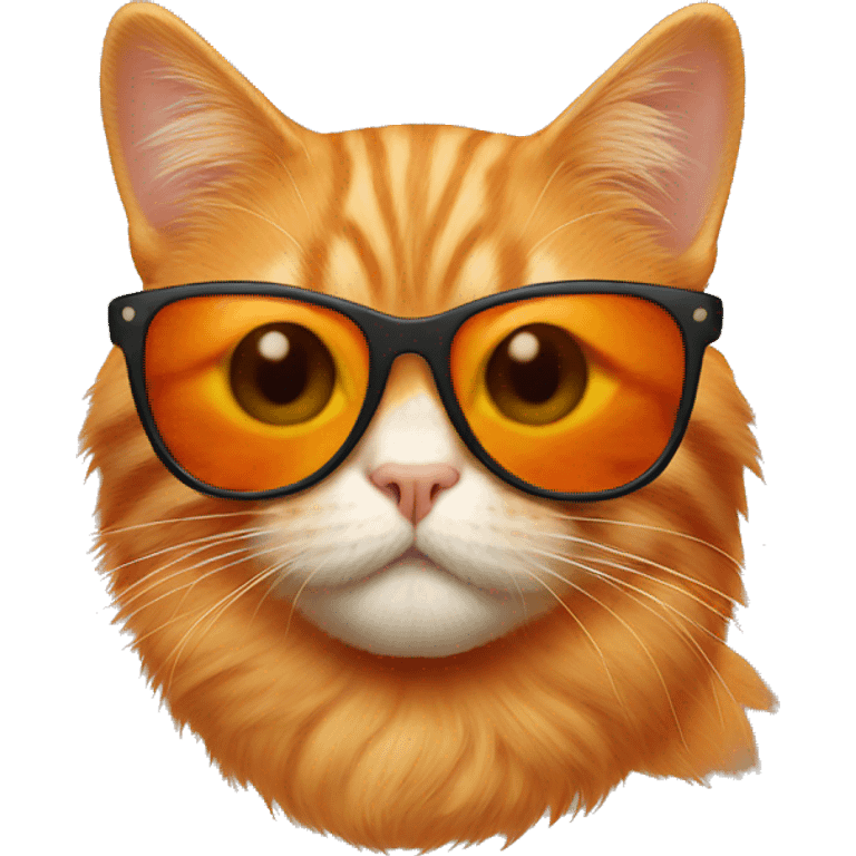 Orange cat with sunglasses emoji