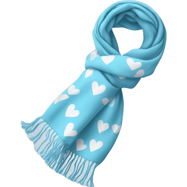 Light blue scarf with white hearts on it emoji