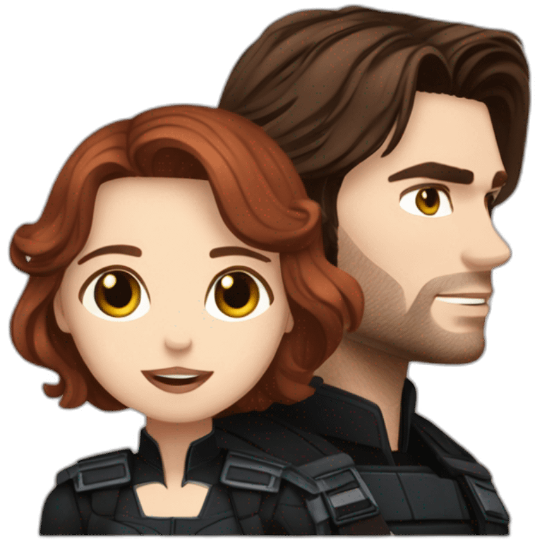 Bucky Barnes with Natasha Romanoff emoji