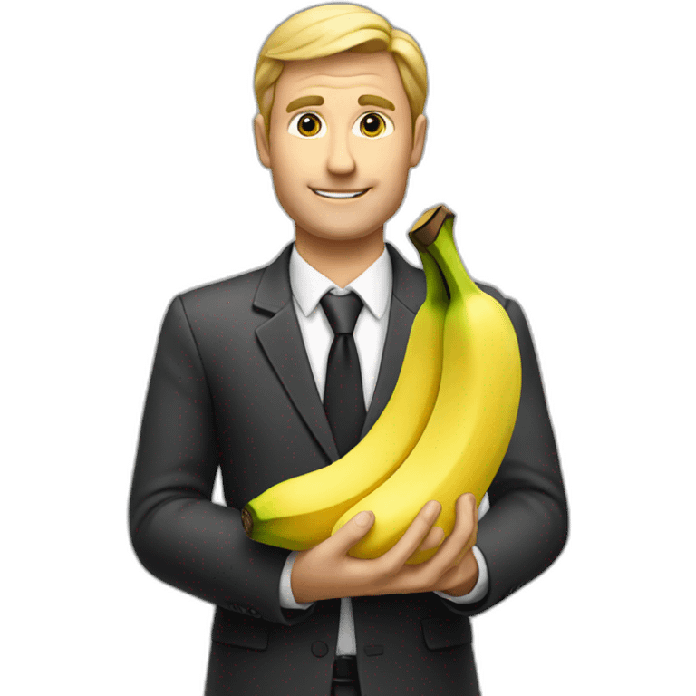 business man holding banana# emoji