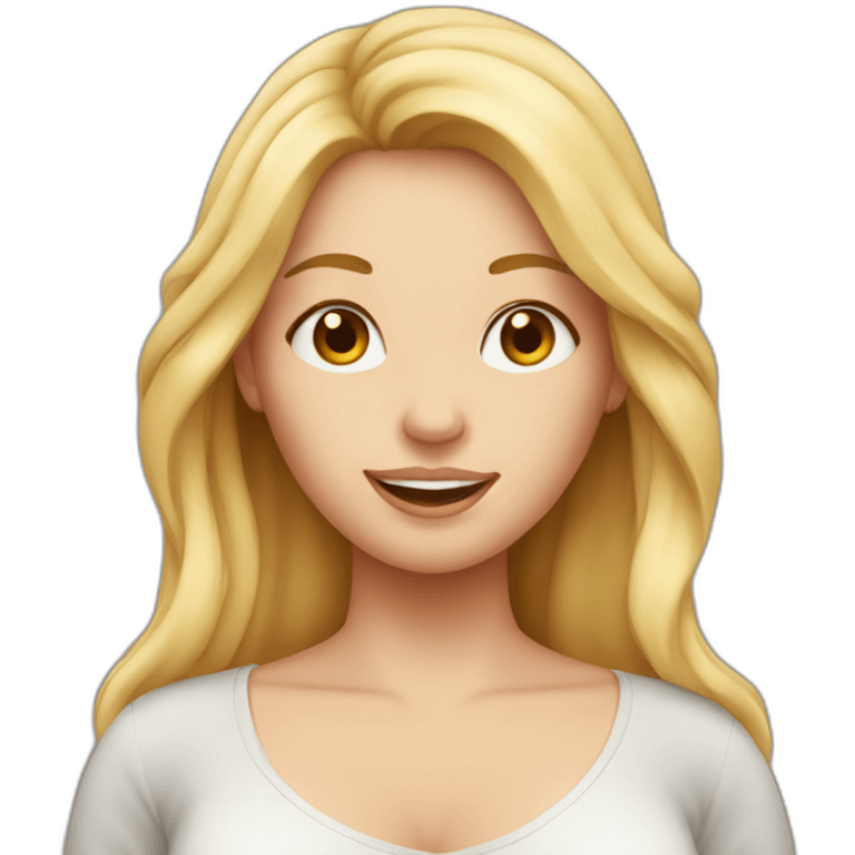 A Woman with Long blond Hair is pregnant celebrating her Birthday emoji