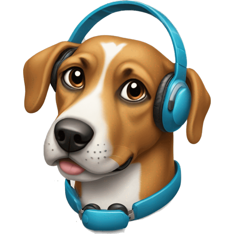 perro con auriculares  emoji