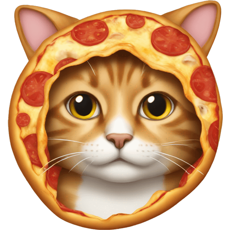 Make a cat in a pizza costume  emoji