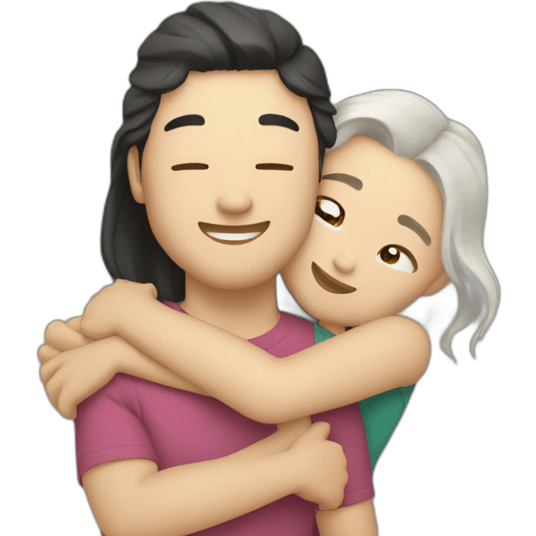 white-guy-hugs-asian-girl emoji