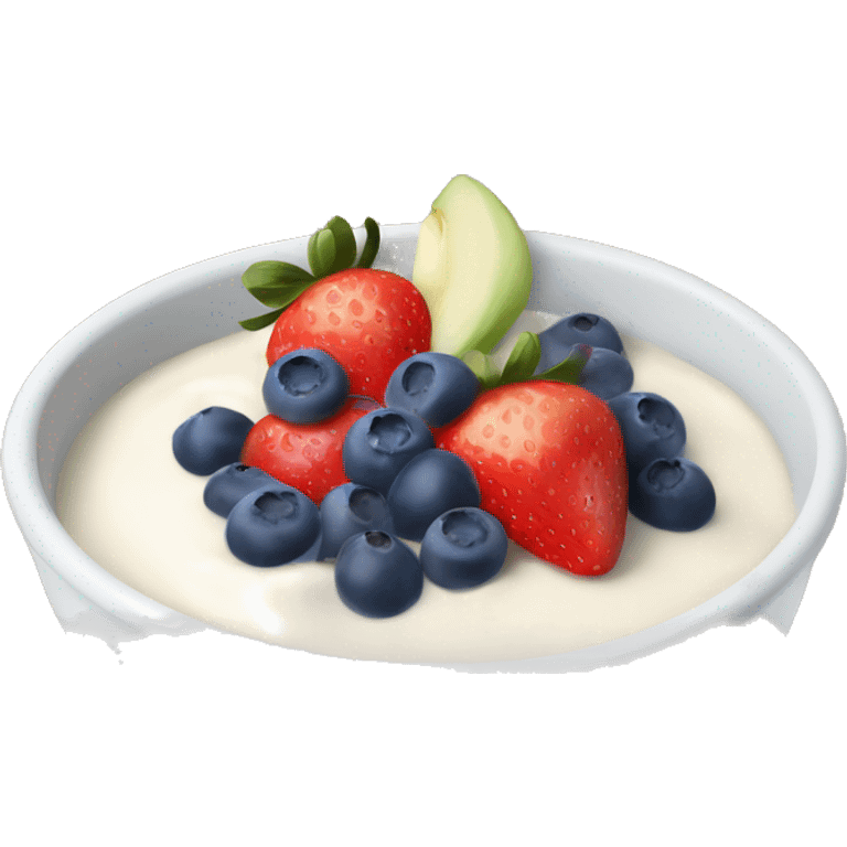 fruit yogurt bowl with strawberries and blueberries emoji